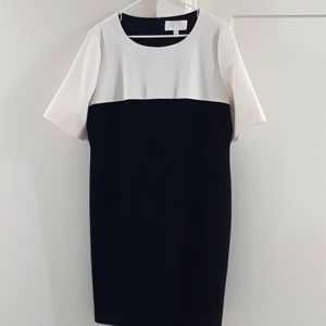 BOSS by Hugo Boss black and white sheath dress sz. 12